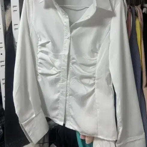 [BUNJANG] Satin Shirred Shirt - New Imported Apparel / 새틴 셔링 셔츠 새상품 수입의류