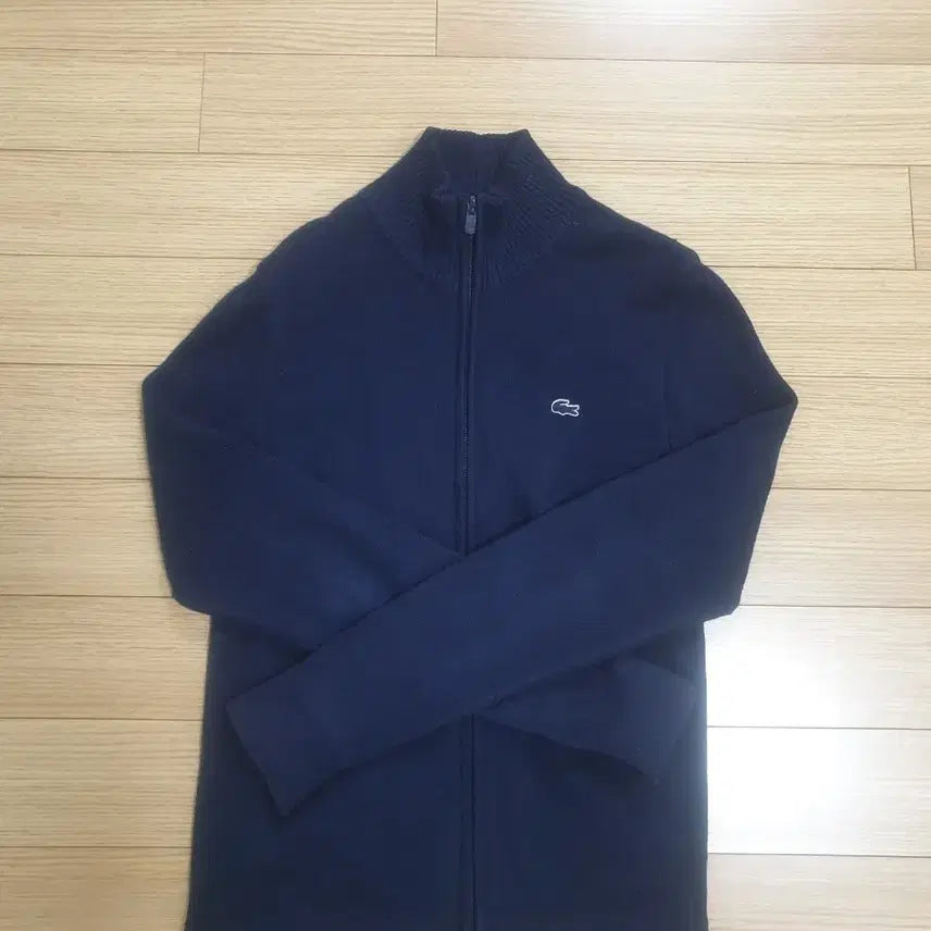 [BUNJANG] Lacoste Navy Knit Zip-Up Cardigan / 라코스테 네이비 니트 집업 가디건