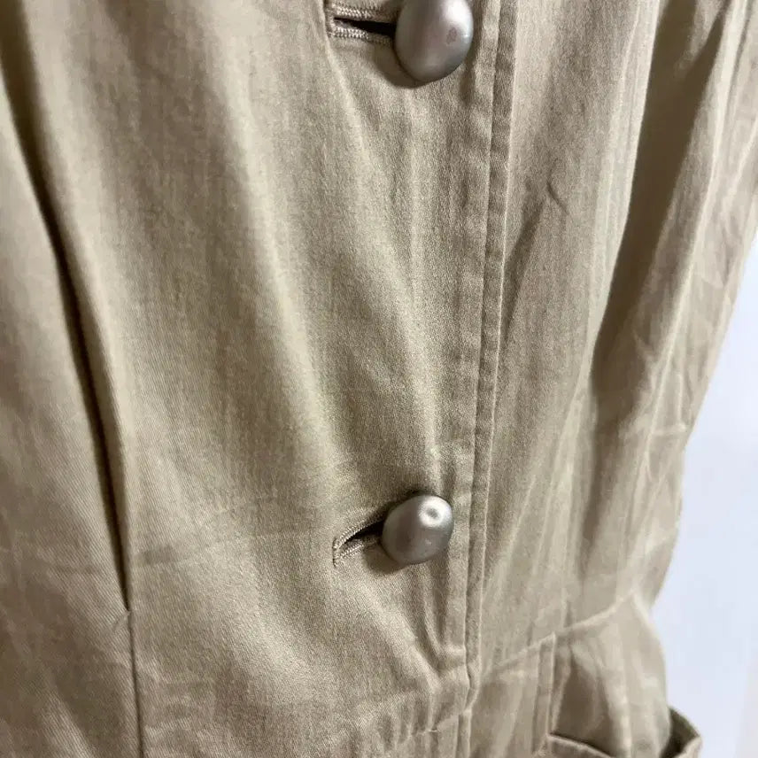 [BUNJANG] Vintage Beige Suspender Skirt Dress / (일본 수입 빈티지)베이지 멜빵 스커트 치마 원피스