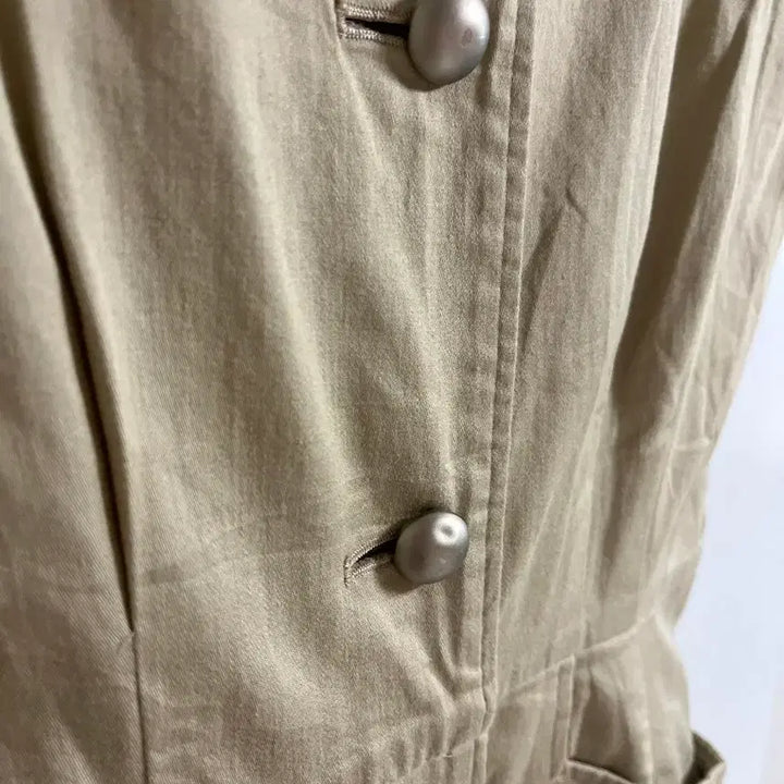 [BUNJANG] Vintage Beige Suspender Skirt Dress / (일본 수입 빈티지)베이지 멜빵 스커트 치마 원피스