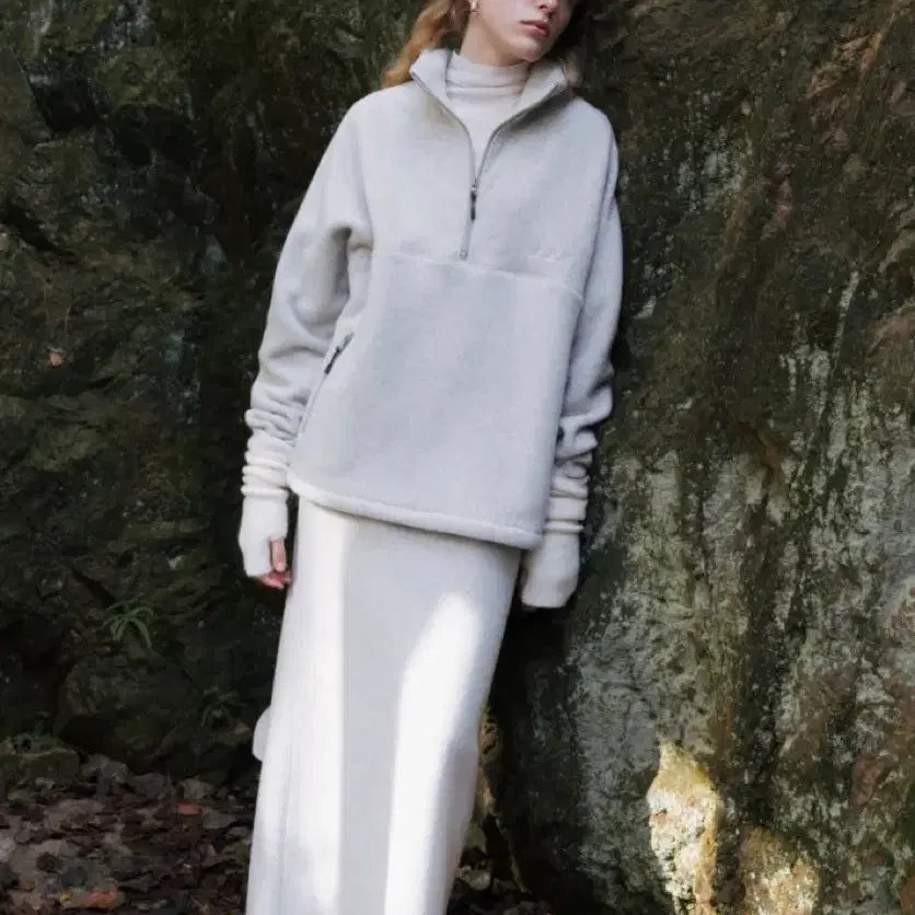 [BUNJANG] Monoha Lounge Fleece Half-Zip Up / 모노하 후리스 플리스 집업 Lounge fleece half-zip up