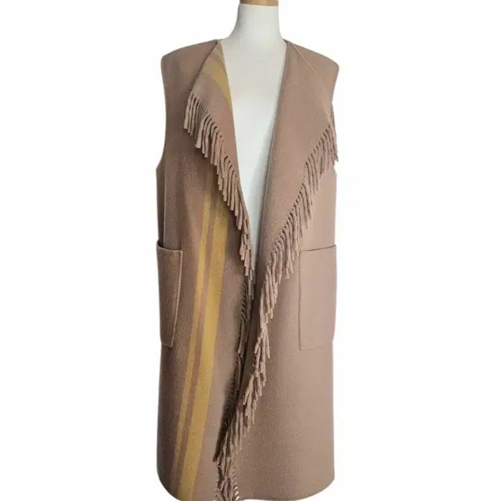 [BUNJANG] LBL Reversible Fringe Long Vest / LBL 리버시블 프린지 롱 베스트