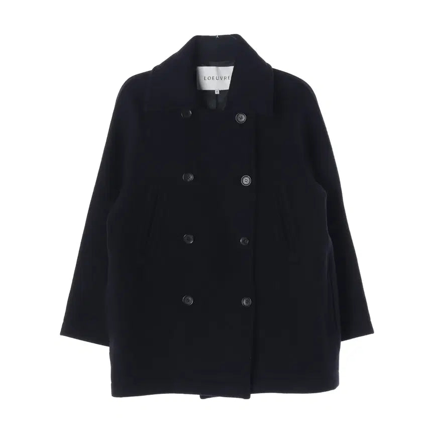 [BUNJANG] Loeuvre 22FW Wool Blend Double Button Half Coat / 루에브르 22FW 울 블렌드 더블 버튼 하프 코트
