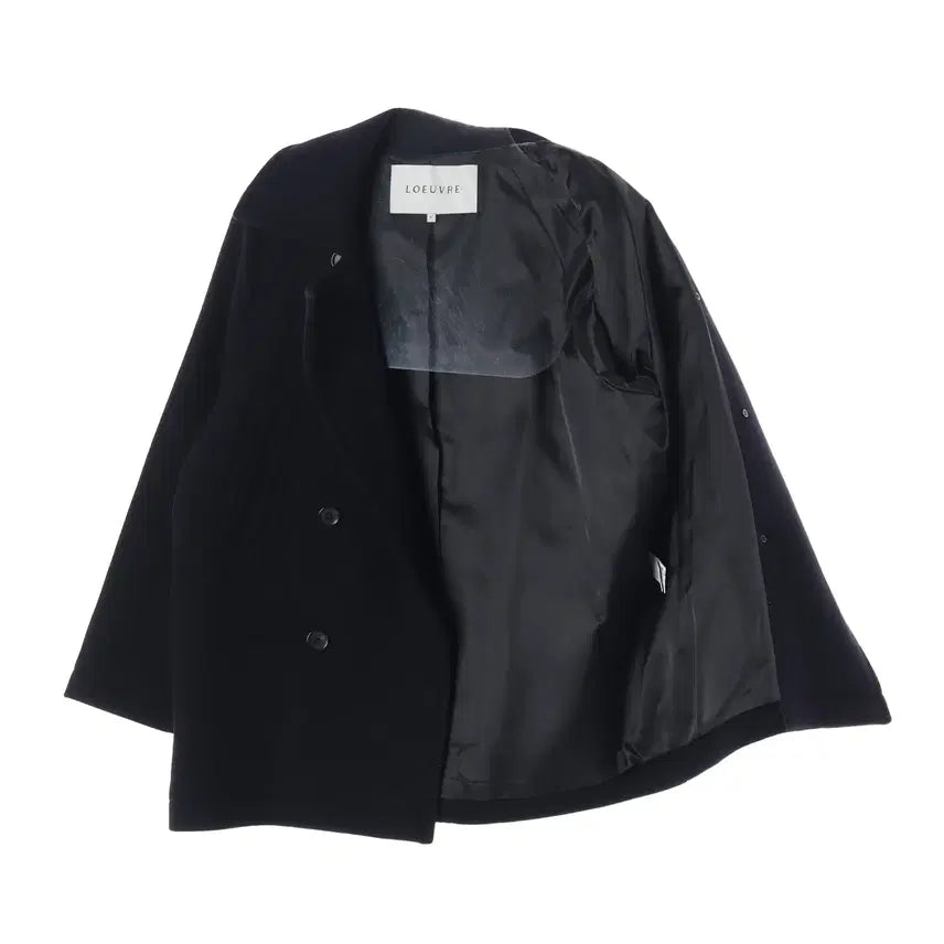 [BUNJANG] Loeuvre 22FW Wool Blend Double Button Half Coat / 루에브르 22FW 울 블렌드 더블 버튼 하프 코트