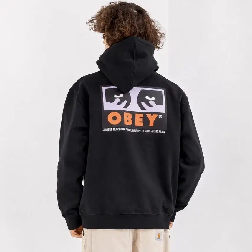 [BUNJANG] Obey Premium Subvert Hoodie Black / [M] 오베이 프리미엄 서번트 후디 후드티 블랙