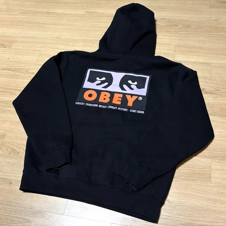 [BUNJANG] Obey Premium Subvert Hoodie Black / [M] 오베이 프리미엄 서번트 후디 후드티 블랙