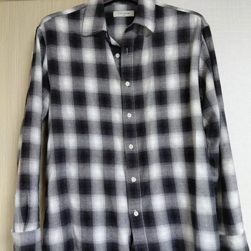 [BUNJANG] Mind Bridge Black White Check Shirt / 마인드브릿지 블랙 화이트 체크 셔츠 100