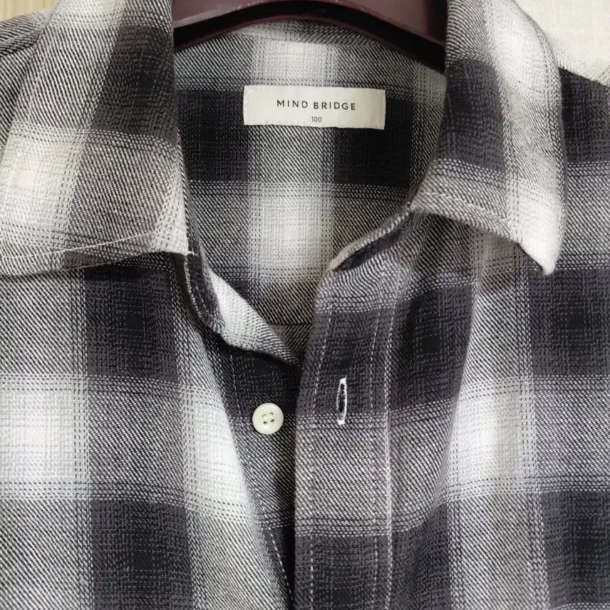 [BUNJANG] Mind Bridge Black White Check Shirt / 마인드브릿지 블랙 화이트 체크 셔츠 100