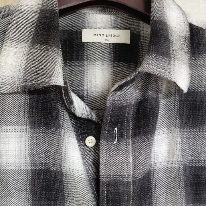 [BUNJANG] Mind Bridge Black White Check Shirt / 마인드브릿지 블랙 화이트 체크 셔츠 100