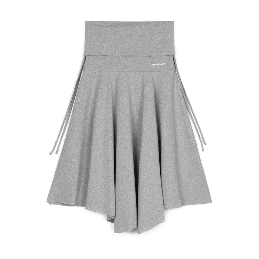 [BUNJANG] 328T Shirred Jersey Skirt / 쓰리투에이티 셔링 언발 져지 스커트 그레이