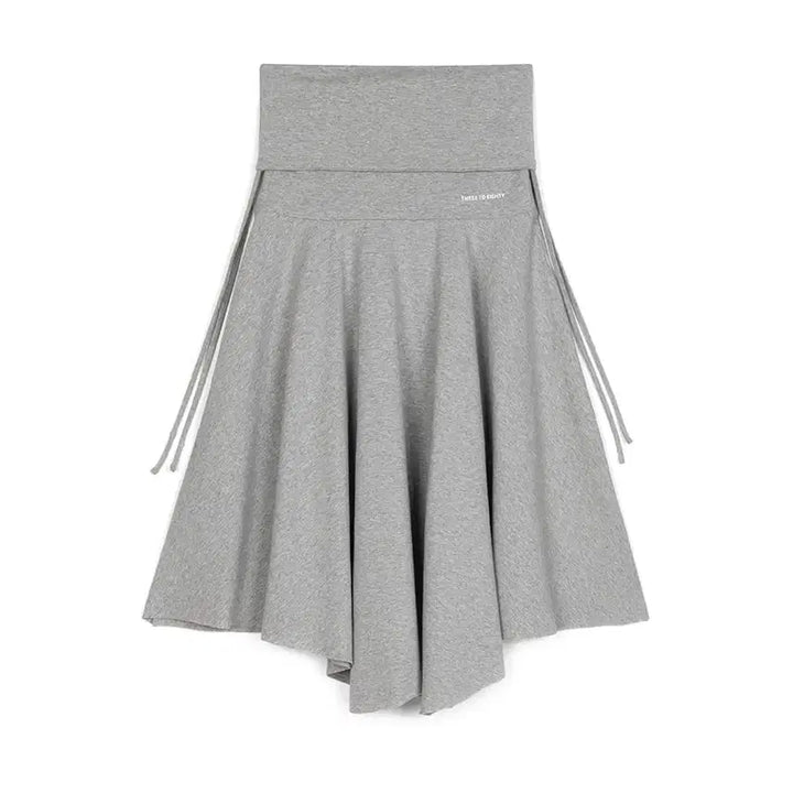 [BUNJANG] 328T Shirred Jersey Skirt / 쓰리투에이티 셔링 언발 져지 스커트 그레이