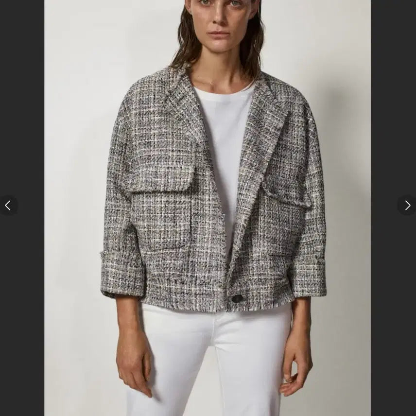 [BUNJANG] Massimo Dutti Oversized Tweed Jacket / 마시모두띠 오버핏 트위드 자켓 55