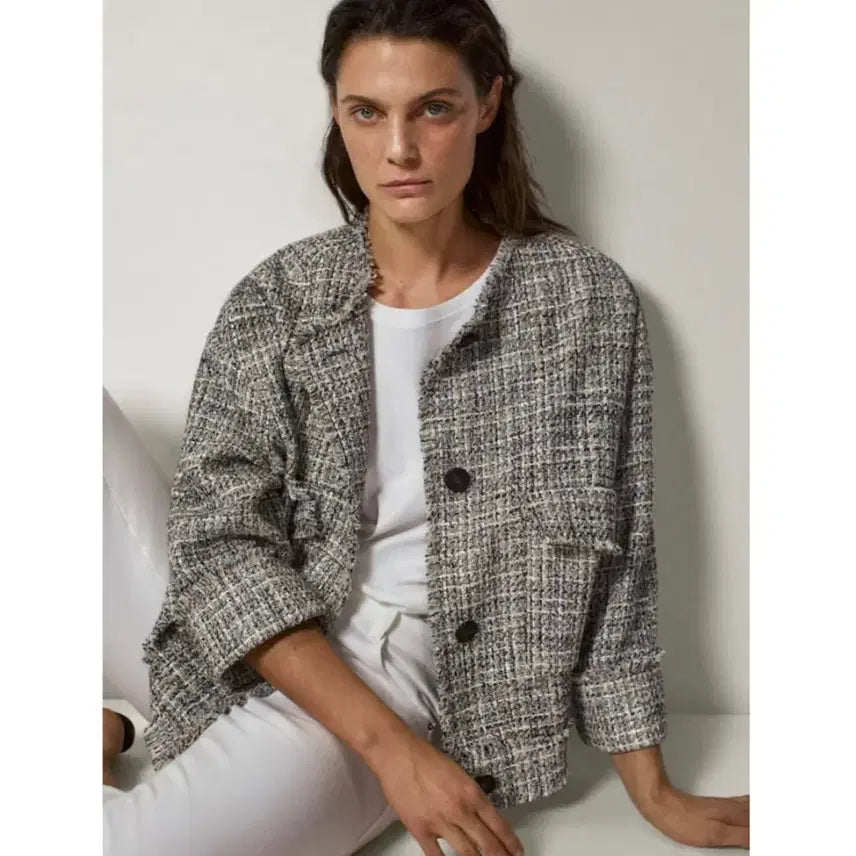 [BUNJANG] Massimo Dutti Oversized Tweed Jacket / 마시모두띠 오버핏 트위드 자켓 55