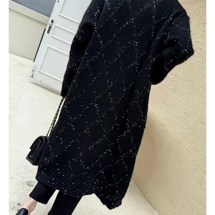 [BUNJANG] Spangle Knit Long Cardigan / 스팽글 니트 롱가디건