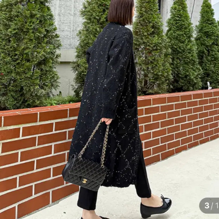 [BUNJANG] Spangle Knit Long Cardigan / 스팽글 니트 롱가디건