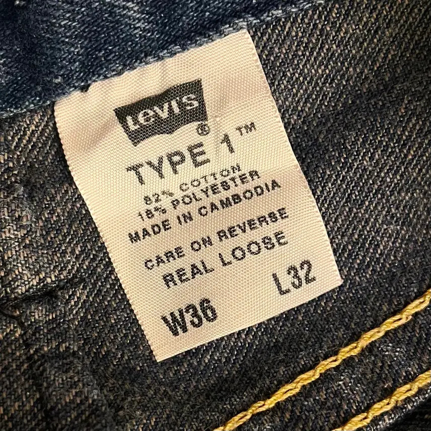 [BUNJANG] Levi's Type 1 Denim Pants W36 L32 / 리바이스 타입원 데님팬츠 W36 L32