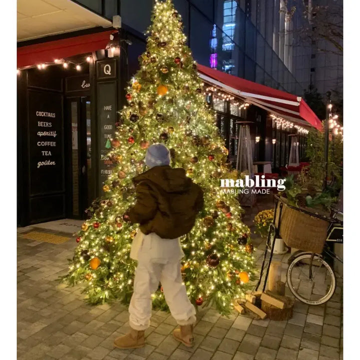 [BUNJANG] Marbling Bear Quilted Puffer Jacket (Brown) / 마블링 marbling 베어 퀼팅 푸퍼 패딩 곰돌이 (브라운컬러)