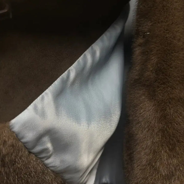 [BUNJANG] Mabling Brown Fur Hooded Jacket / 마블링 mabling 퍼자켓 퍼후드자켓