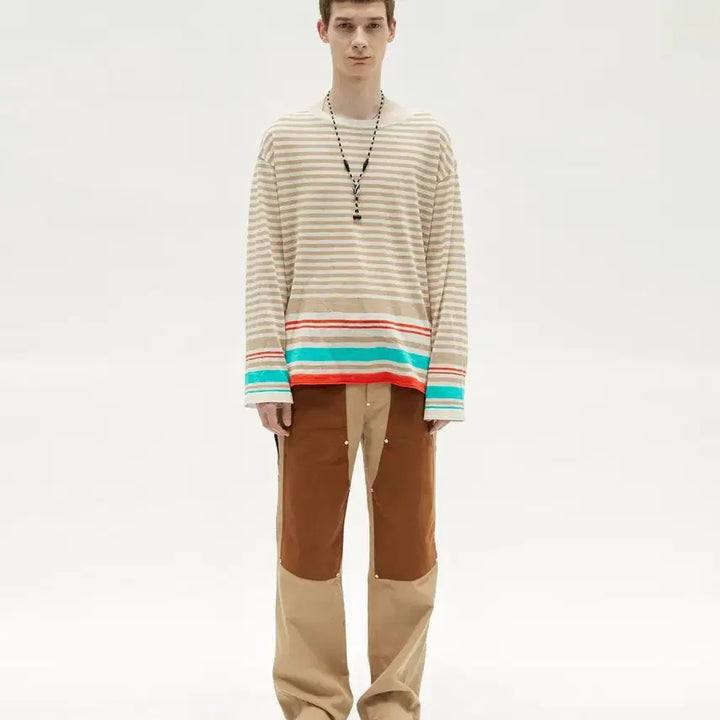 [BUNJANG] Anderson Bell Suede Patch Wide Leg Pants / 앤더슨벨 스웨이드 패치 와이드 레그 팬츠 더블니 팬츠 L사이즈