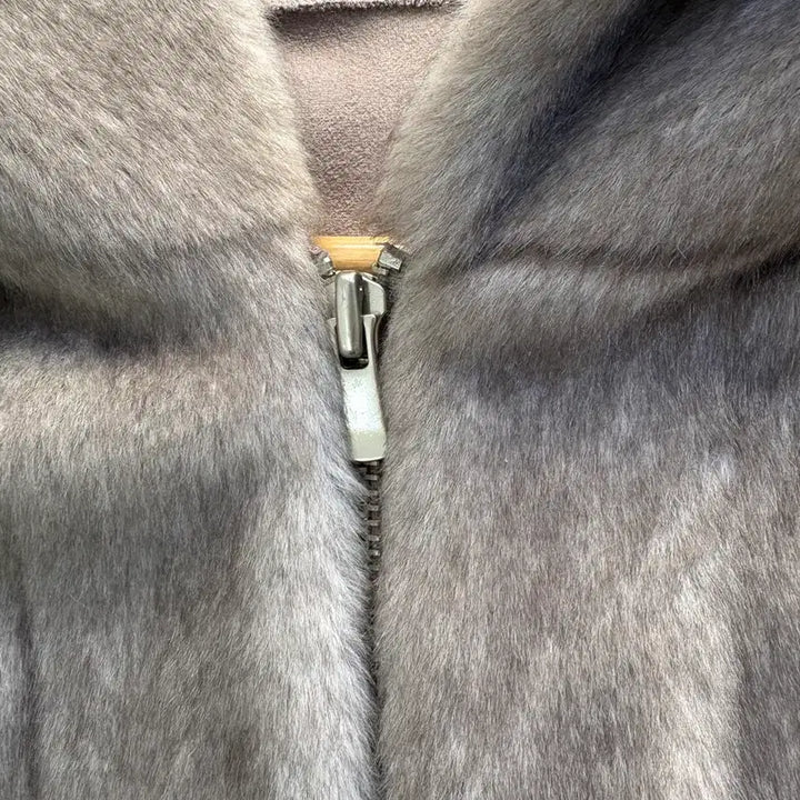 [BUNJANG] Renoma Hooded Fur Zip-up Jumper / 레노마 후드 모피 집업 점퍼