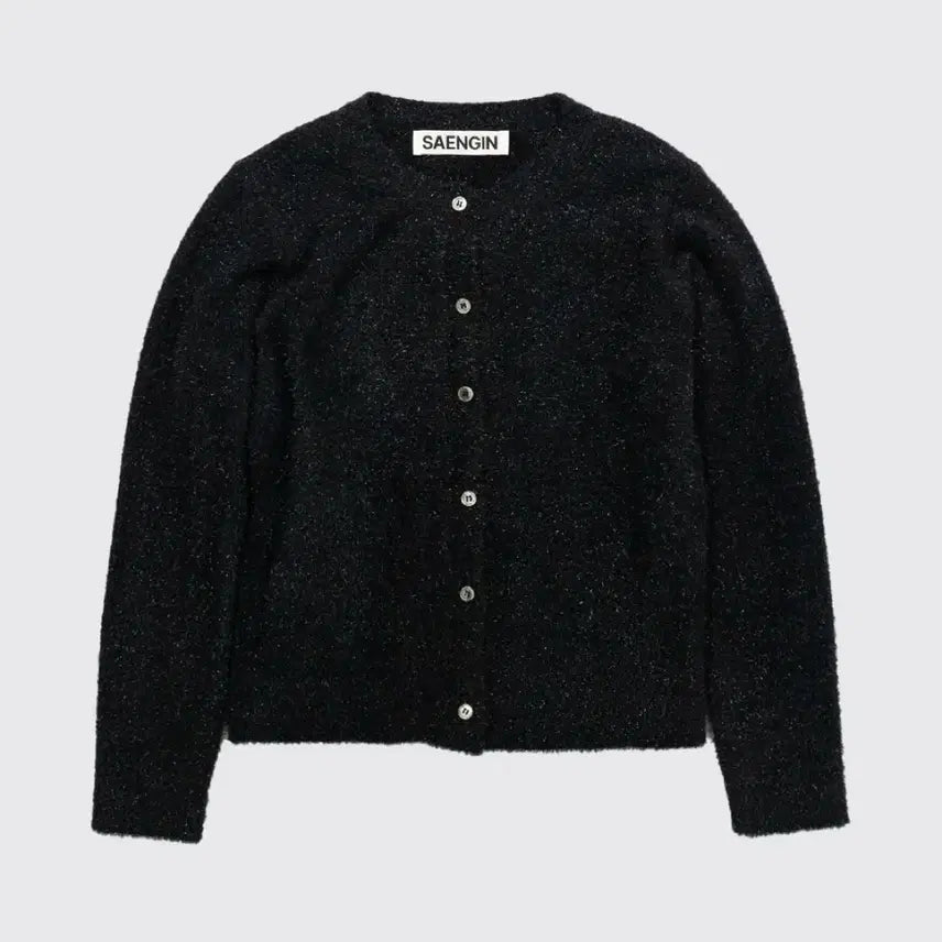 [SOLD OUT] 생긴스튜디오 TINSEL KNIT BUTTON CARDIGAN 블랙
