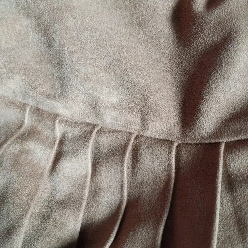 [BUNJANG] Suede Pleated Skirt Brown / 스웨이드 플리츠 스커트 브라운