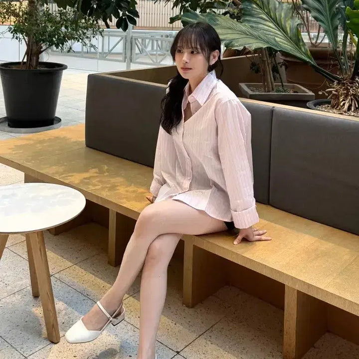 [BUNJANG] URBANE Pome Striped Loose Fit Shirt / URBANE 포메 스트라이프 루즈핏 셔츠 미사용 새상품
