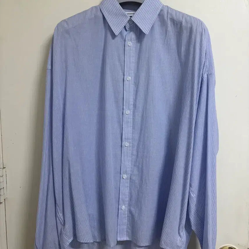 [BUNJANG] Nonno Flexible String Shirt - Sky Blue Stripe / [1] 논노드 플렉시블 스트링 셔츠 - 스카이 블루 스트라이프