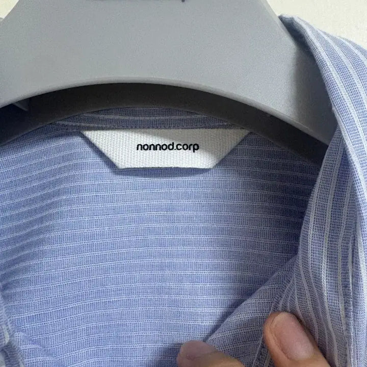 [BUNJANG] Nonno Flexible String Shirt - Sky Blue Stripe / [1] 논노드 플렉시블 스트링 셔츠 - 스카이 블루 스트라이프