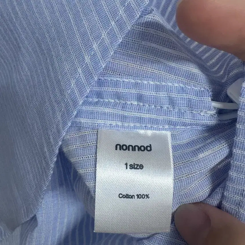 [BUNJANG] Nonno Flexible String Shirt - Sky Blue Stripe / [1] 논노드 플렉시블 스트링 셔츠 - 스카이 블루 스트라이프