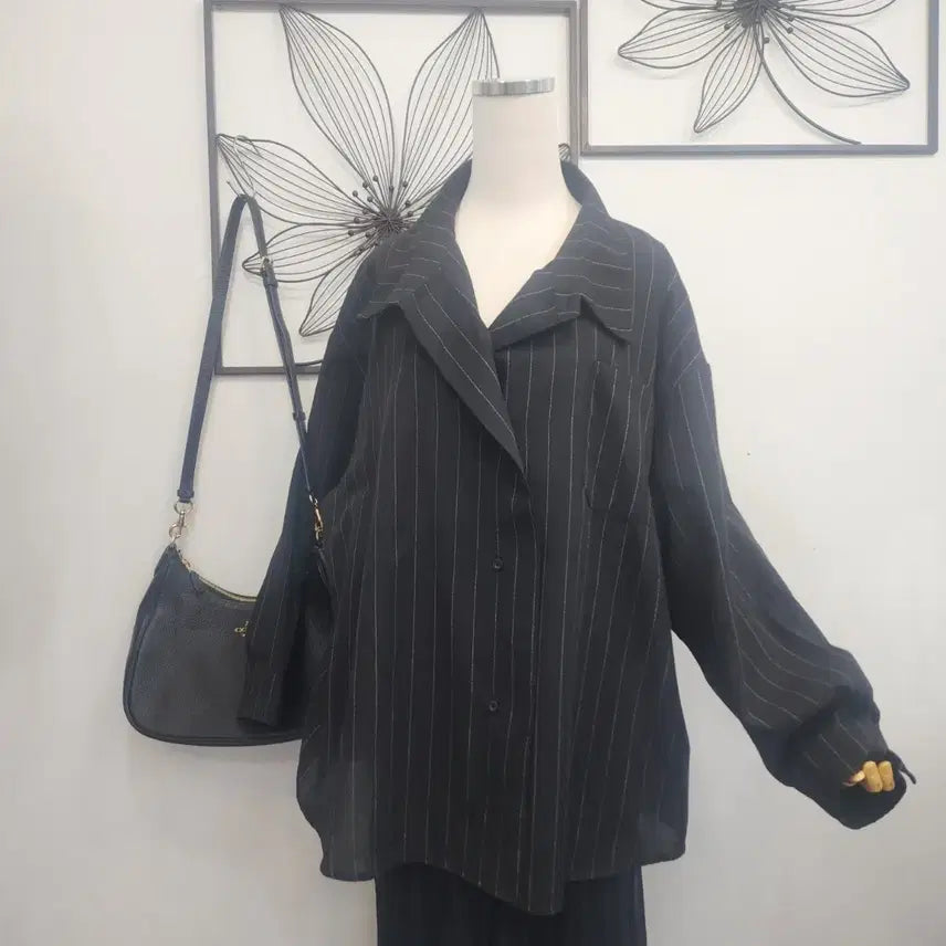 [BUNJANG] Dazy Black Stripe Shirt 3XL / Dazy 블랙 스트라이프 셔츠 3xl사이즈