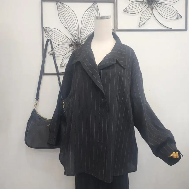 [BUNJANG] Dazy Black Stripe Shirt 3XL / Dazy 블랙 스트라이프 셔츠 3xl사이즈