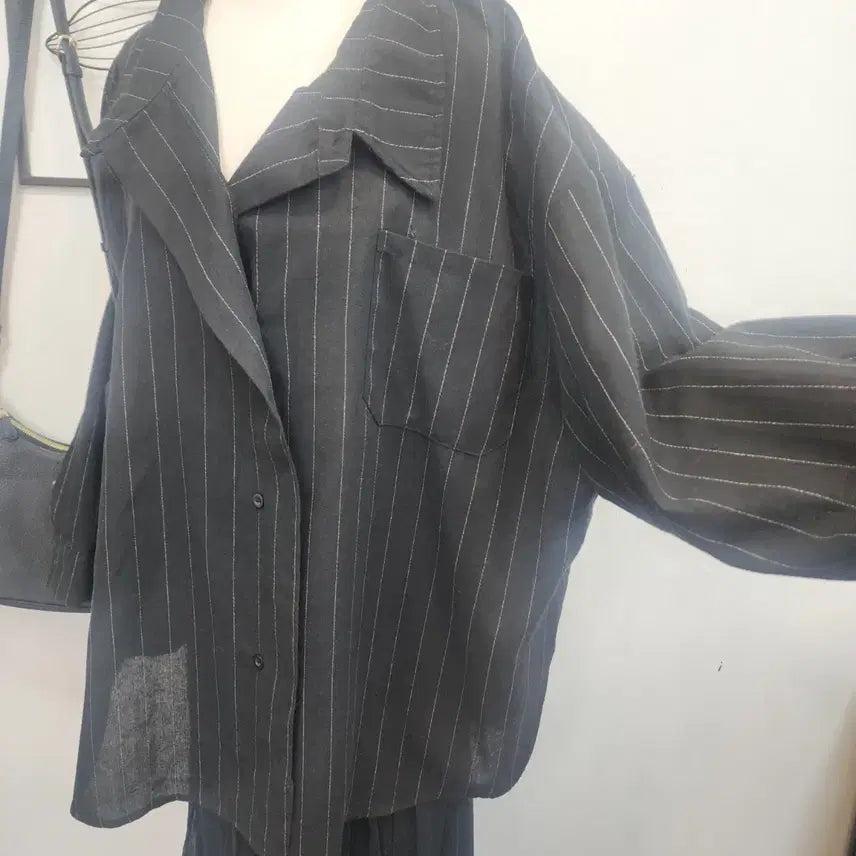 [BUNJANG] Dazy Black Stripe Shirt 3XL / Dazy 블랙 스트라이프 셔츠 3xl사이즈