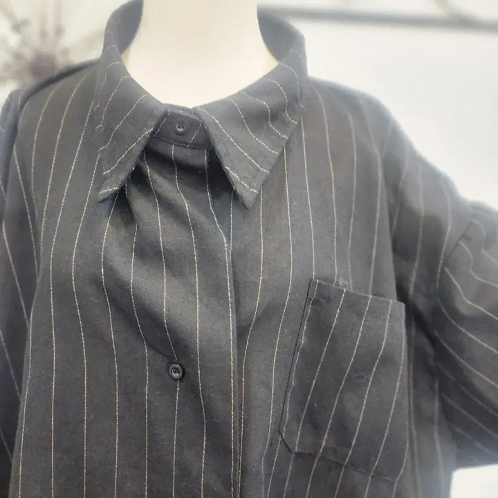 [BUNJANG] Dazy Black Stripe Shirt 3XL / Dazy 블랙 스트라이프 셔츠 3xl사이즈