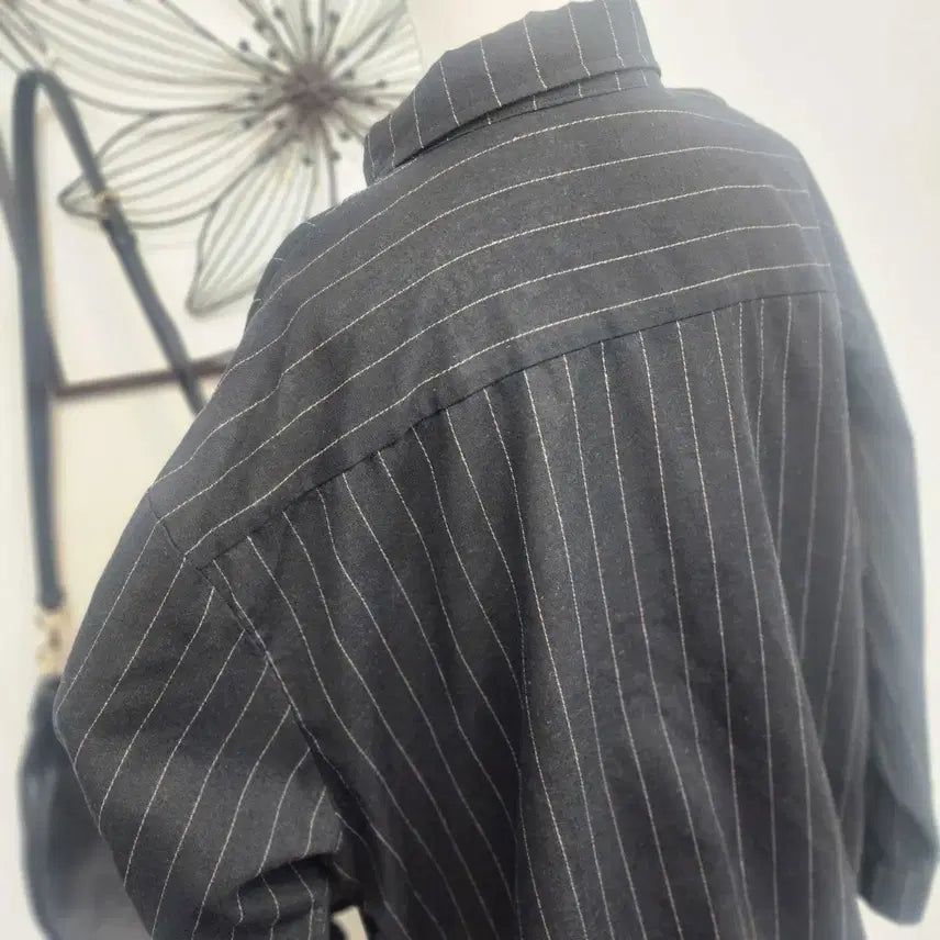 [BUNJANG] Dazy Black Stripe Shirt 3XL / Dazy 블랙 스트라이프 셔츠 3xl사이즈