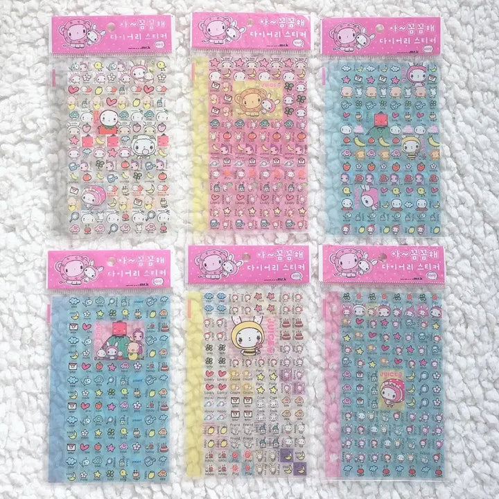 [BUNJANG] Mr. K Juice Sticker Set / 고전문구 mrk juice 주스 6공 다이어리 스티커 세트