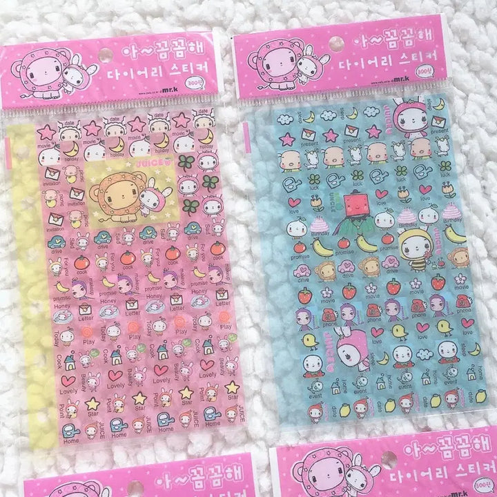 [BUNJANG] Mr. K Juice Sticker Set / 고전문구 mrk juice 주스 6공 다이어리 스티커 세트