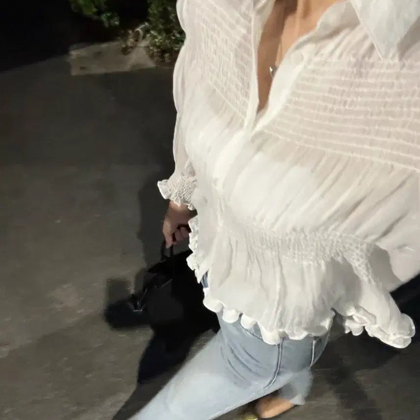 [BUNJANG] Assemblage Cleo Smoking Blouse / 아상블라주 클레오 스모킹블라우스