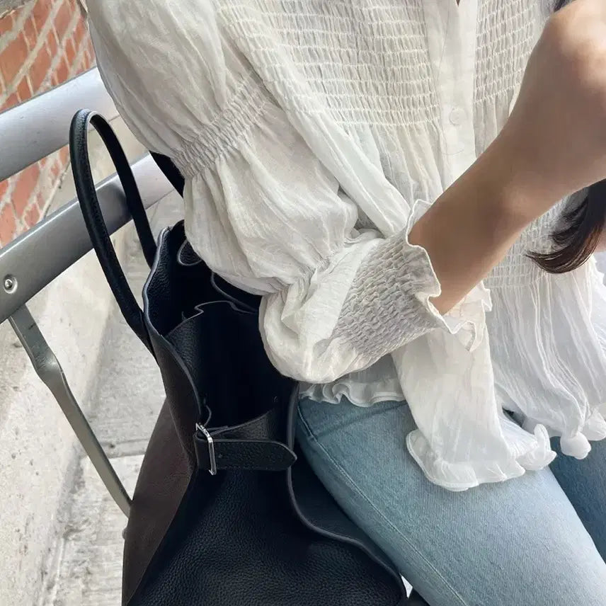 [BUNJANG] Assemblage Cleo Smoking Blouse / 아상블라주 클레오 스모킹블라우스