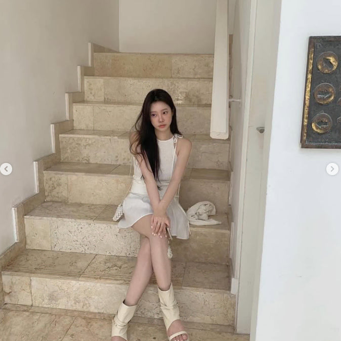 [BUNJANG] Leeds Ribbon Halter Set (Ivory) / Leeds 리본 홀터 세트(아이보리)