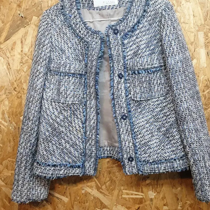 [BUNJANG] MICHAA Blue Tweed Jacket / MICHAA미샤 블루트위드 자켓(정품)55