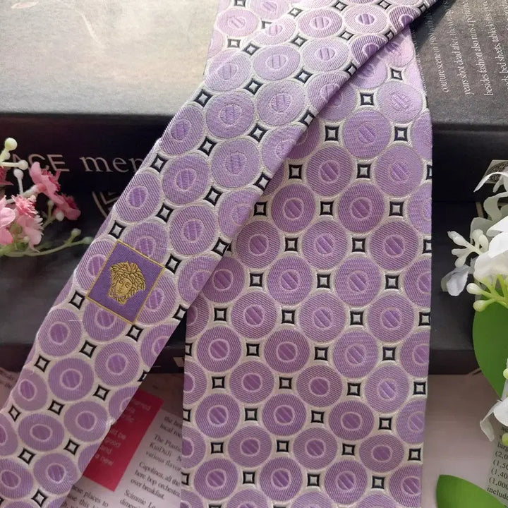 [BUNJANG] Versace Jacquard Silk Tie - Light Purple 9.1cm / 베르사체 실크 연보라 자카드 넥타이 9.1cm A+등급 K1827