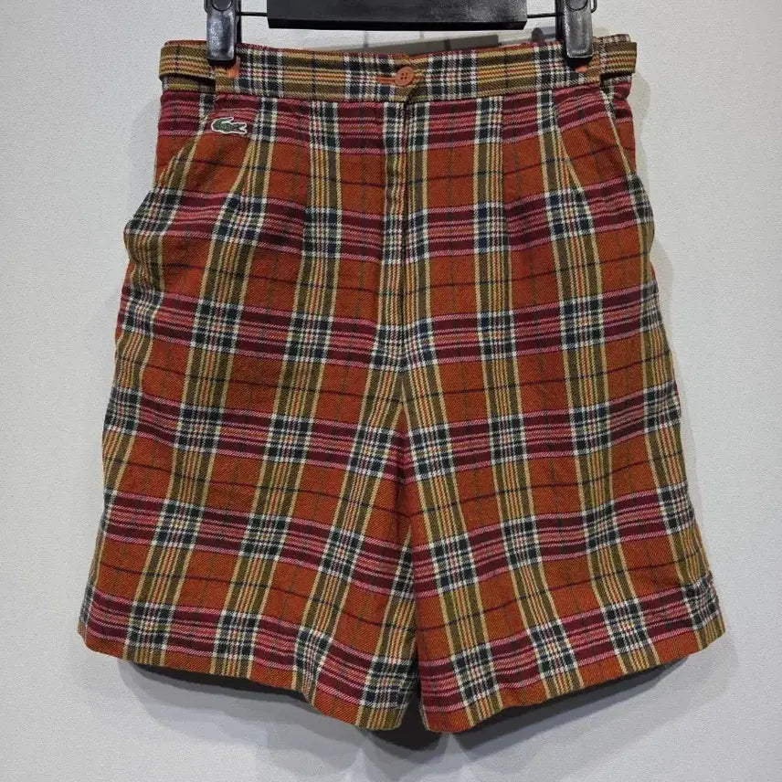 [BUNJANG] Lacoste Vintage Tartan Check Wool Shorts / 라코스테 빈티지 울 타탄체크 반바지