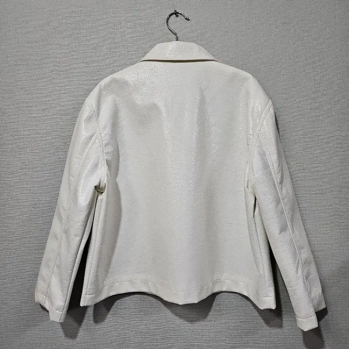 [BUNJANG] Stylenanda White Leather Crop Jacket / 스타일난다 화이트 레더 크롭 자켓