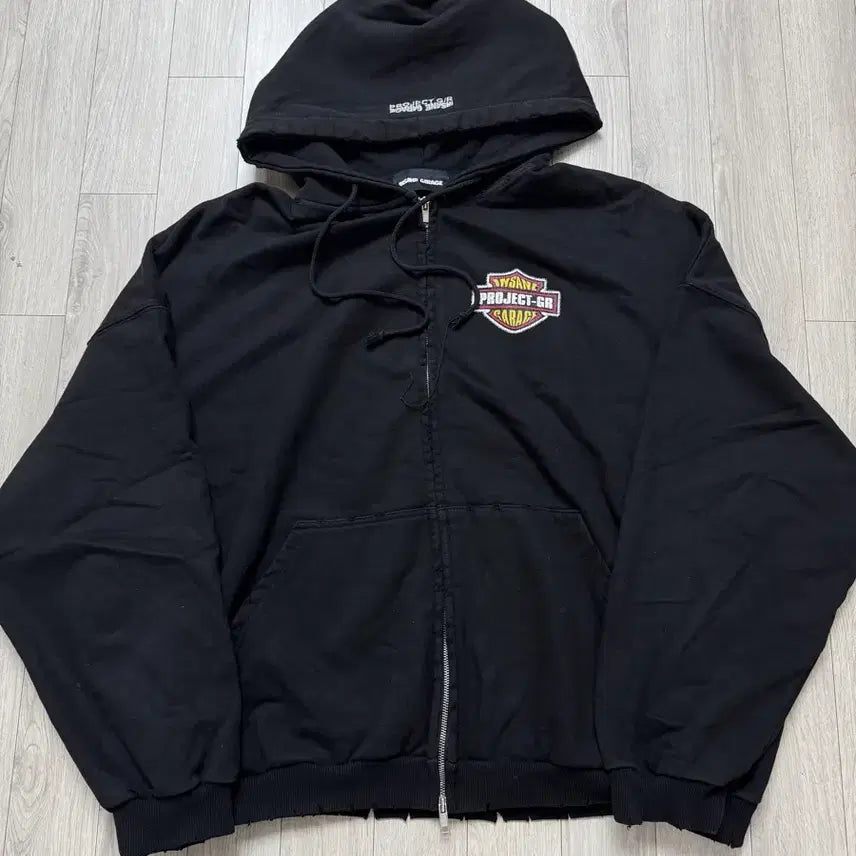 [BUNJANG] Project G/R x Insane Garage Bat Zip Hoodie Black / [2] 프로젝트 G/R x 인세인개러지 뱃 집 후드 블랙