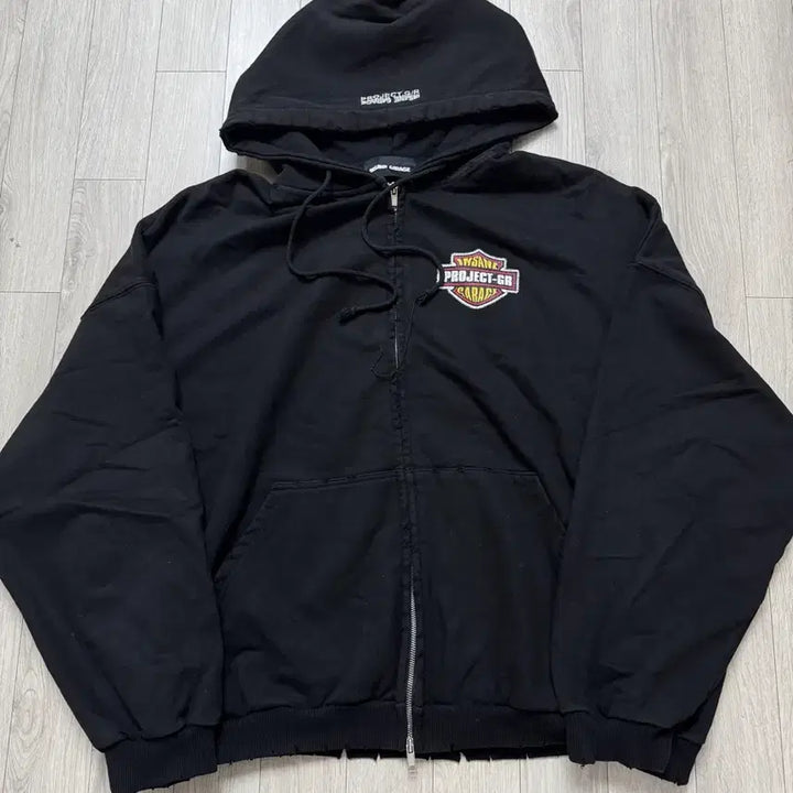 [BUNJANG] Project G/R x Insane Garage Bat Zip Hoodie Black / [2] 프로젝트 G/R x 인세인개러지 뱃 집 후드 블랙