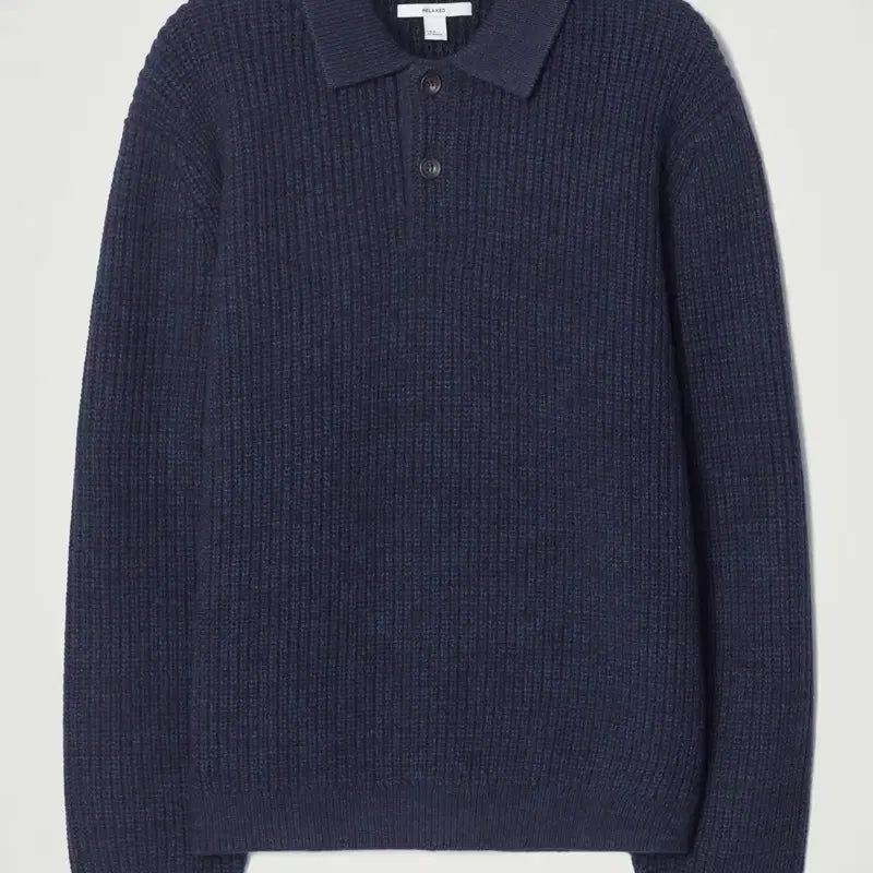 [BUNJANG] COS Twist Yarn Wool Polo Navy M / COS 코스 트위스트 얀 울 폴로 네이비 M