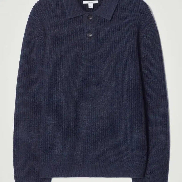 [BUNJANG] COS Twist Yarn Wool Polo Navy M / COS 코스 트위스트 얀 울 폴로 네이비 M