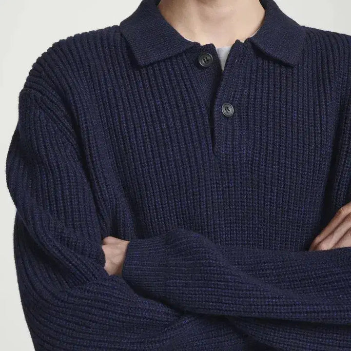[BUNJANG] COS Twist Yarn Wool Polo Navy M / COS 코스 트위스트 얀 울 폴로 네이비 M