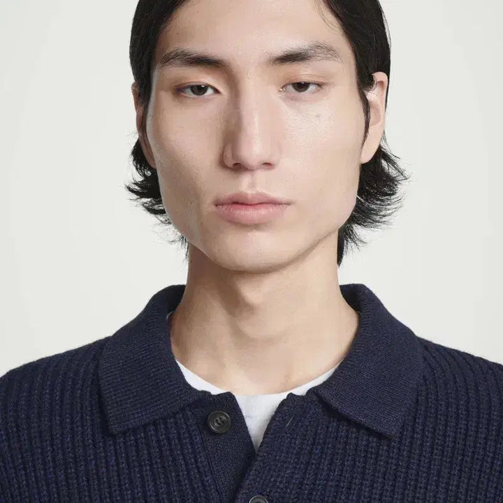 [BUNJANG] COS Twist Yarn Wool Polo Navy M / COS 코스 트위스트 얀 울 폴로 네이비 M